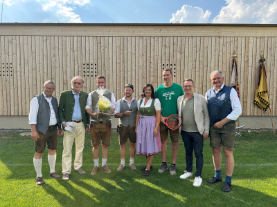 © Land Kärnten | v.l.n.r. Vizebgm. Albert Burgstaller, ASVÖ Kärnten Präsident Christoph Schasche, SV-Obermillstatt-Obmann Alexander Hofer, Bike-Experte Stefan Müller, LR.in Marika Lagger-Pöllinger, Peter Hofer, LAbg. Michael Maier, Bgm. Alexander Thoma